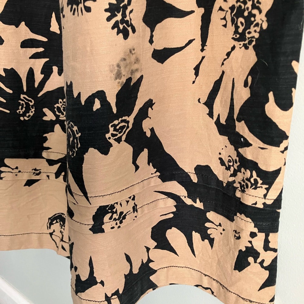 ANTHROPOLOGIE Somerset Black/Tan Floral Wide Leg Jumpsuit Size XS (Like a S/M) - Picture 7 of 16